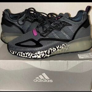 Adidas Women's Gray and Pink Sneakers